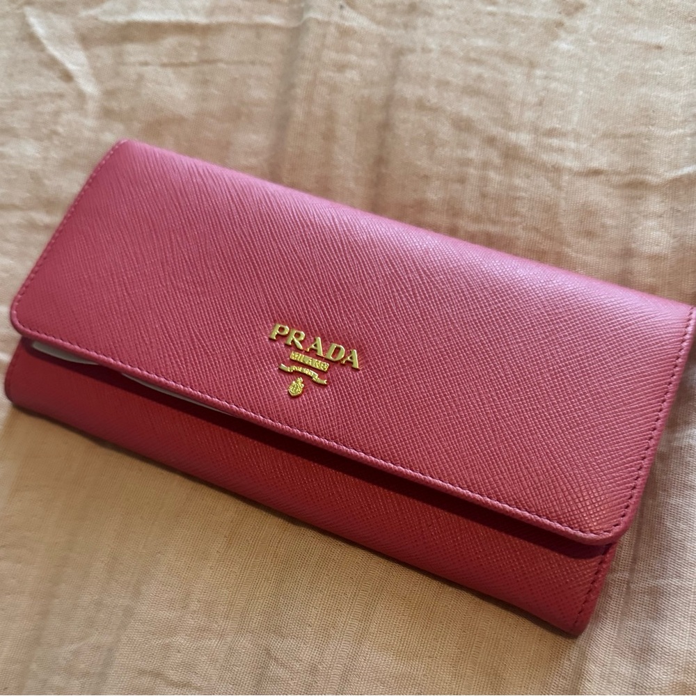 Elegant Prada Pink Continental Wallet